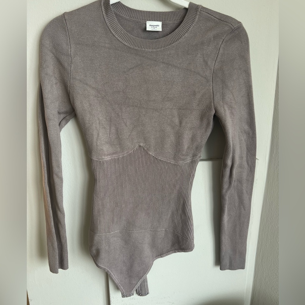 Abercrombie Long-sleeve Crew Corset Sweater Bodysuit